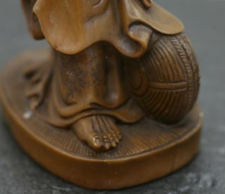 Exquisite Very Fine Antique Chinese Soapstone Carving Of A Lohan Monk c1800s 7