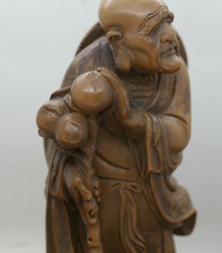 Exquisite Very Fine Antique Chinese Soapstone Carving Of A Lohan Monk c1800s 9