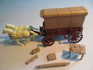 Vintage Marx Giant Fort Apache Supply/ambulance Wagon/accessories