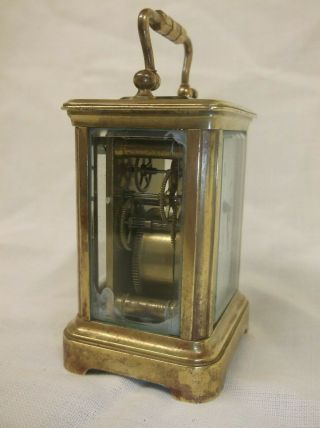 TINY MINIATURE FRENCH MANTLE CLOCK,  STANDS JUST 2.  75 INCHES,  FOR REPAIR, 10