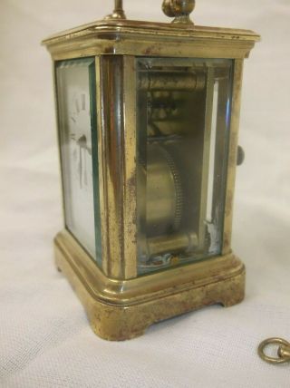 TINY MINIATURE FRENCH MANTLE CLOCK,  STANDS JUST 2.  75 INCHES,  FOR REPAIR, 11