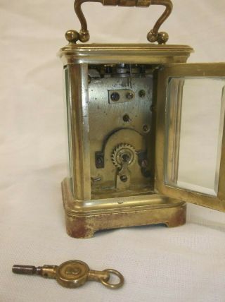 TINY MINIATURE FRENCH MANTLE CLOCK,  STANDS JUST 2.  75 INCHES,  FOR REPAIR, 5