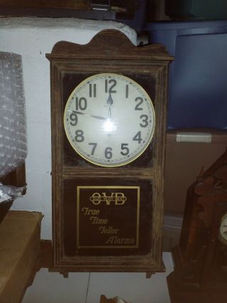 Antique Haven Store Regulator Clock With Advertising Glass