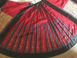 Chinese 19thc Skirt Gold Couched Skirt Complete 6