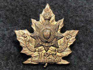 Ww 1 Cef 123rd Canadian Infantry Battalion (royal Grenadiers) Cap Badge