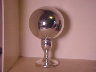 Large Antique Mercury Glass Witch Ball Or Butlers Ball On Stand