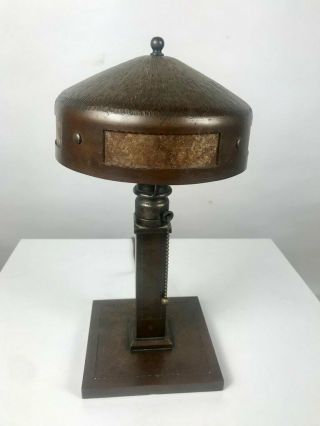 1920 ' s Classic Arts & Crafts Roycroft Hammered Copper and Mica Table Lamp 6