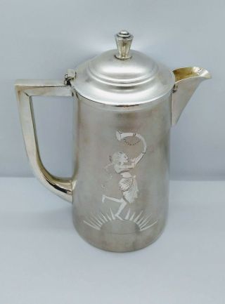 ANTIQUE INDIAN SILVER WATER JUG AND CUPS SET,  ART DECO,  EARLY 20TH C. 2