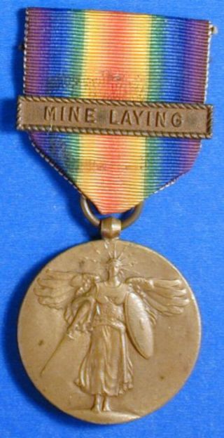 United States World War 1 Victory Medal With Navy Bar Mine Laying D8672