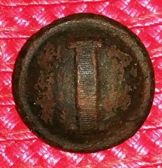 4 Infantery Confederated Military Button " I " P.  Tait & Co.  Limerick Scarce Item