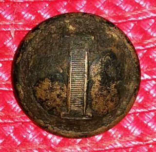 3 Infantery Confederated Military Button " I " P.  Tait & Co.  Limerick Scarce Item