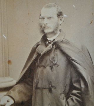 CDV,  Colonel Charles H.  Tay Wearing Overcoat & Cape 2