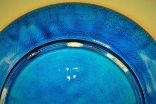 19th Century - Rare Chinese LARGE Porcelain Turquoise DRAGON Antique CENSER Dish 11