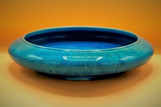 19th Century - Rare Chinese LARGE Porcelain Turquoise DRAGON Antique CENSER Dish 2