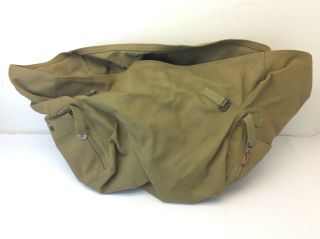 Canvas Olive Drab Military Tie Down Cover Mystery Bag Top Piece World War II? 12