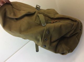 Canvas Olive Drab Military Tie Down Cover Mystery Bag Top Piece World War II? 6