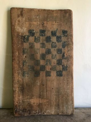 Large Old Antique Handmade Wooden Game Board Patina Primitive Aafa