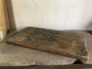 Large Old Antique Handmade Wooden Game Board Patina Primitive AAFA 7