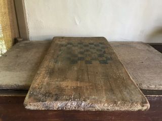 Large Old Antique Handmade Wooden Game Board Patina Primitive AAFA 8