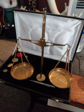 Vintage Apothecary Scale/gold Scale Case India