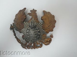 WWI GERMAN IMPERIAL SPIKED HELMET PRUSSIAN SAXONY FRONT PLATE 3