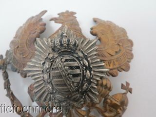 WWI GERMAN IMPERIAL SPIKED HELMET PRUSSIAN SAXONY FRONT PLATE 4