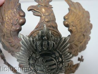 WWI GERMAN IMPERIAL SPIKED HELMET PRUSSIAN SAXONY FRONT PLATE 7