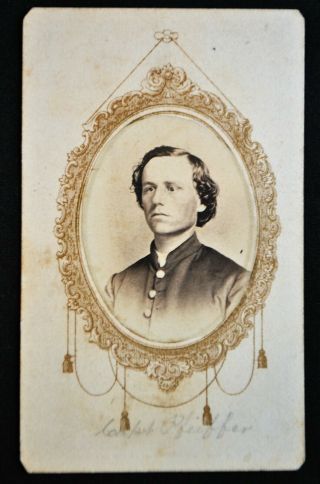 Cdv Of Civil War Officer Capt.  Pfeiffer,  202nd Pa Vols.  - Revenue Stamp On Back