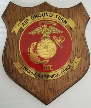 Iii Marine Amphibious Force Air Ground Team Plaque - Usmc - Ega