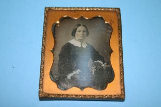 Civil War Era Daguerreotype Photo Of Woman Sixteenth Plate Boston Tyler Co.