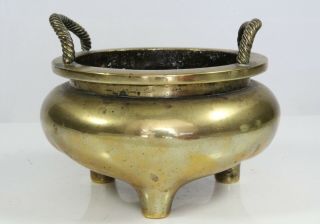 Antique Chinese Polished Bronze Censer 17th / 18th Century - Xuande Mark 3