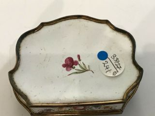 Antique Continental Porcelain Box With Hand Painting Of Figures And Floral Decor 3