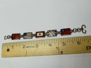 WWII US Military Son In Service Allied Flags Enameled Bracelet 10