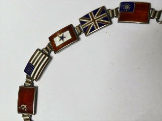 Wwii Us Military Son In Service Allied Flags Enameled Bracelet