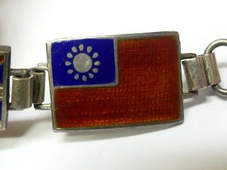 WWII US Military Son In Service Allied Flags Enameled Bracelet 6