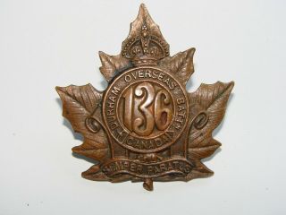 Canada Ww1 Cef Cap Badge The 136th Battalion Maker Reynolds Port Hope