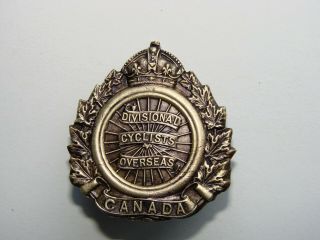 Canada Ww1 Cef Cap Badge The 1st Divisional Cyclist Company,  Roden 1917