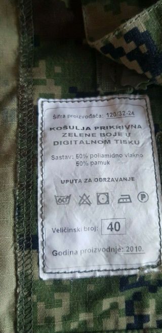 CROATIA MILITARY COAT UNIFORM SHIRT AUTHENTIC CRO ARMY DIGITAL Camouflage 7