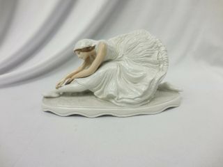 Rare Signed German Rosenthal “dying Swan” Ballerina Porcelain Figurine