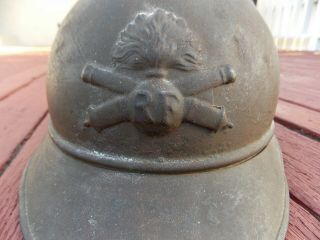 WWI FRENCH m15 ADRIAN infantry HELMET complete w/ LINER; CHINSTRAP front PLATE 2