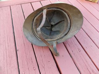 WWI FRENCH m15 ADRIAN infantry HELMET complete w/ LINER; CHINSTRAP front PLATE 3