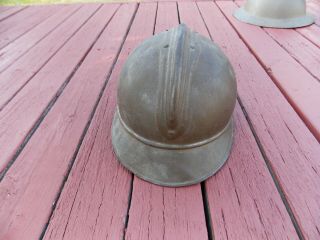 WWI FRENCH m15 ADRIAN infantry HELMET complete w/ LINER; CHINSTRAP front PLATE 4