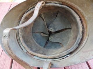 WWI FRENCH m15 ADRIAN infantry HELMET complete w/ LINER; CHINSTRAP front PLATE 7