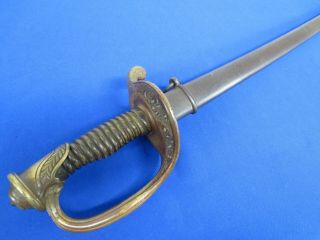 U.  S.  CIVIL WAR MODEL 1850 FOOT OFFICERS SWORD AND SCABBARD ENGRAVED – FRENCH IMP 10
