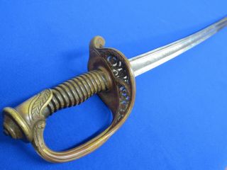 U.  S.  CIVIL WAR MODEL 1850 FOOT OFFICERS SWORD AND SCABBARD ENGRAVED – FRENCH IMP 5