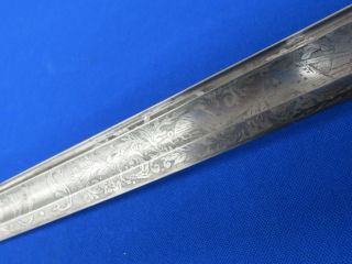 U.  S.  CIVIL WAR MODEL 1850 FOOT OFFICERS SWORD AND SCABBARD ENGRAVED – FRENCH IMP 8