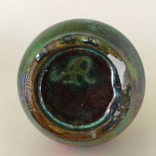 Aire - Belle Alfred Rosselin iridescent Art Nouveau ceramic vase irisé Massier Era 10