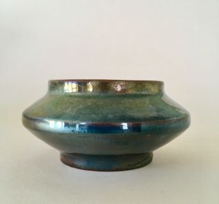 BACS iridescent ceramic vase / dish,  1900 / Art Nouveau,  Massier style & era 4