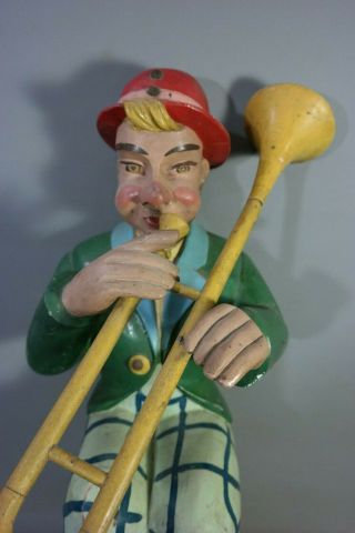 Antique CARVED Wood MUSICIAN STATUE Old TRIMPERS AMUSEMENT PARK OCEAN CITY MD 2