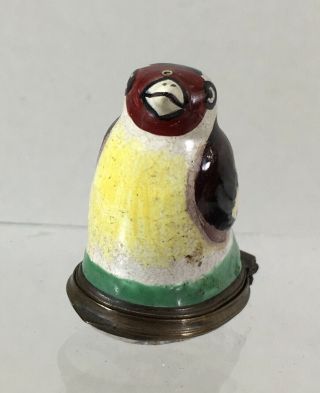 18th CENTURY ENAMEL BATTERSEA BONBONNIERE FINCH BIRD SNUFF BOX 6